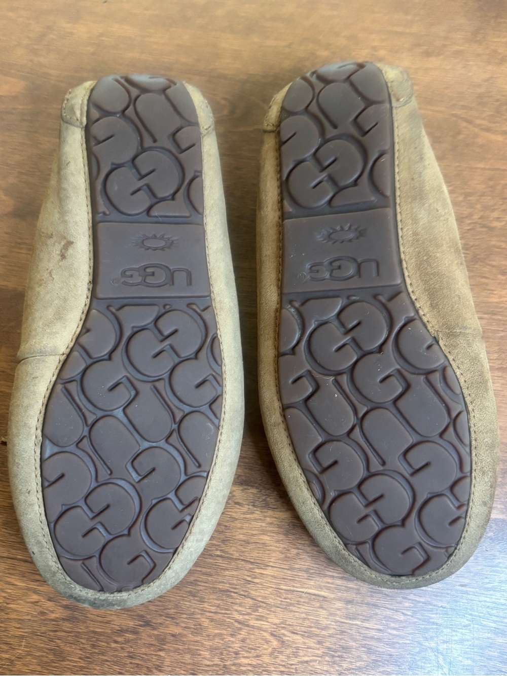 UGG Chestnut Suede Shearling-Lined Dakota Moccasin Slippers - Picture 3 of 6